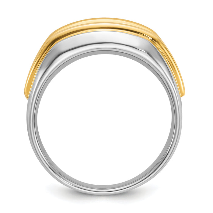 14k Two-tone IBGoodman Men's Diamond Complete Ring-B63174