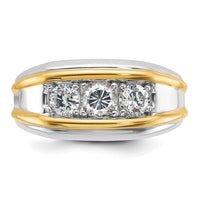 14k Two-tone IBGoodman Men's 1 carat Diamond Complete Ring-B63174-4WYAA