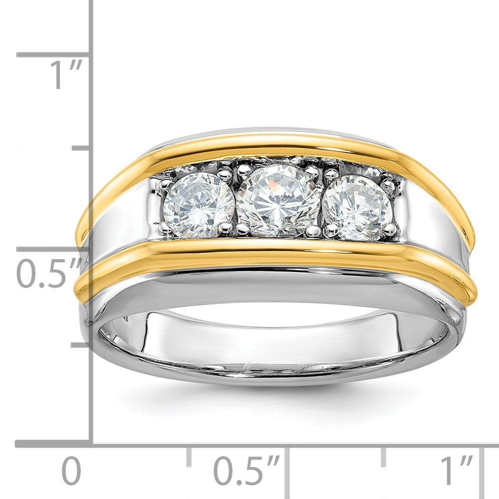 14k Two-tone IBGoodman Men's 1 carat Diamond Complete Ring-B63174-4WYAA