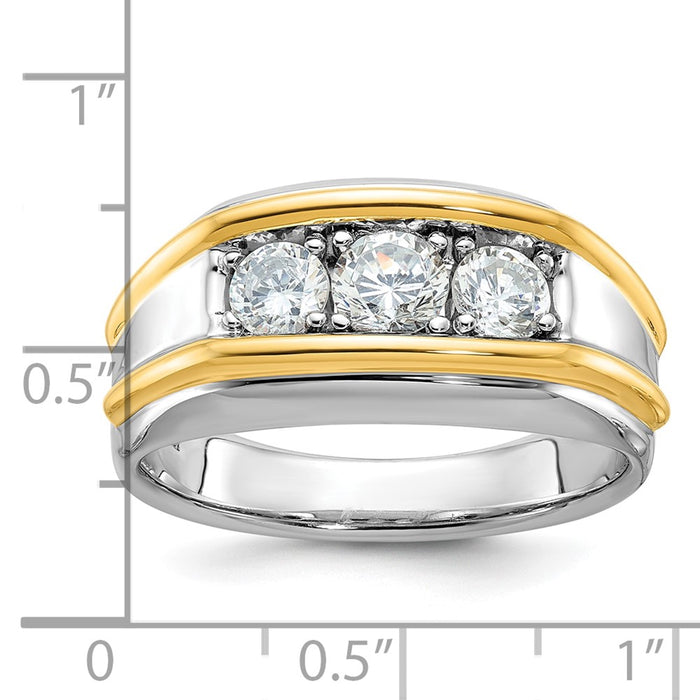 14k Two-tone IBGoodman Men's 1 carat Diamond Complete Ring-B63174-4WYAA