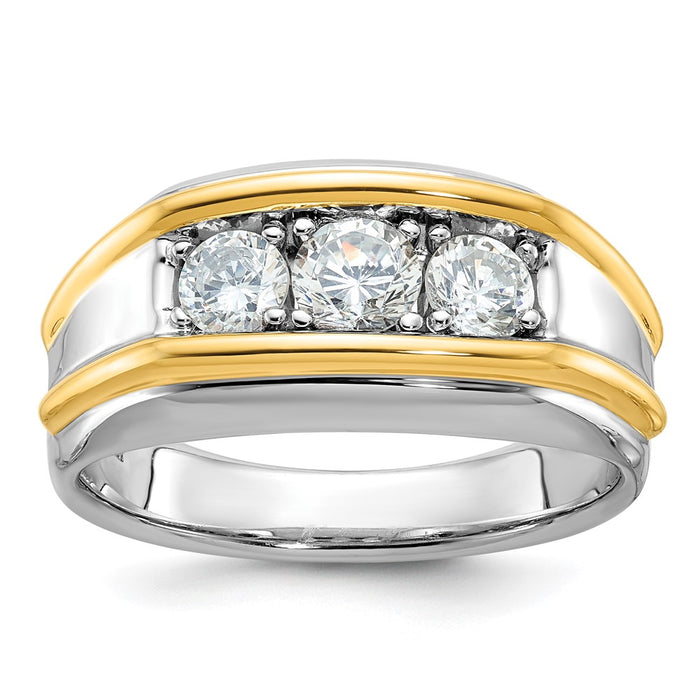 14k Two-tone IBGoodman Men's 1 carat Diamond Complete Ring-B63174-4WYAA