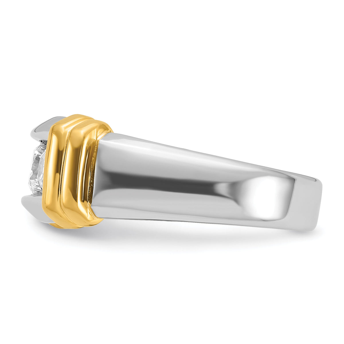14k Two-tone 1 ct Lab Grown Diamond VS/SI+ G+ Complete Men's Ring-B63180