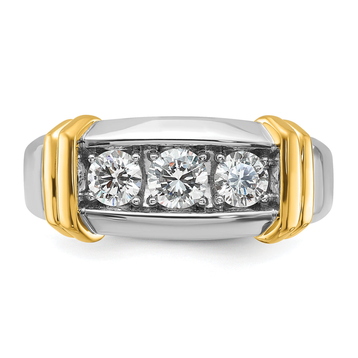14k Two-tone 1 ct Lab Grown Diamond VS/SI+ G+ Complete Men's Ring-B63180