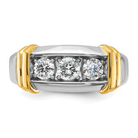 14k Two-tone 1 ct Lab Grown Diamond VS/SI+ G+ Complete Men's Ring-B63180