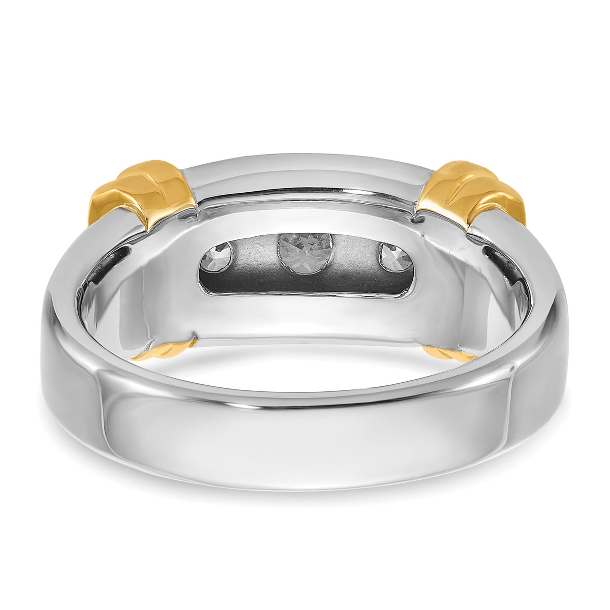 14k Two-tone 1 ct Lab Grown Diamond VS/SI+ G+ Complete Men's Ring-B63180