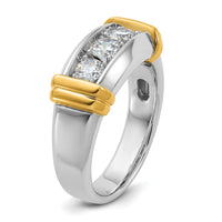 14k Two-tone 1 ct Lab Grown Diamond VS/SI+ G+ Complete Men's Ring-B63180