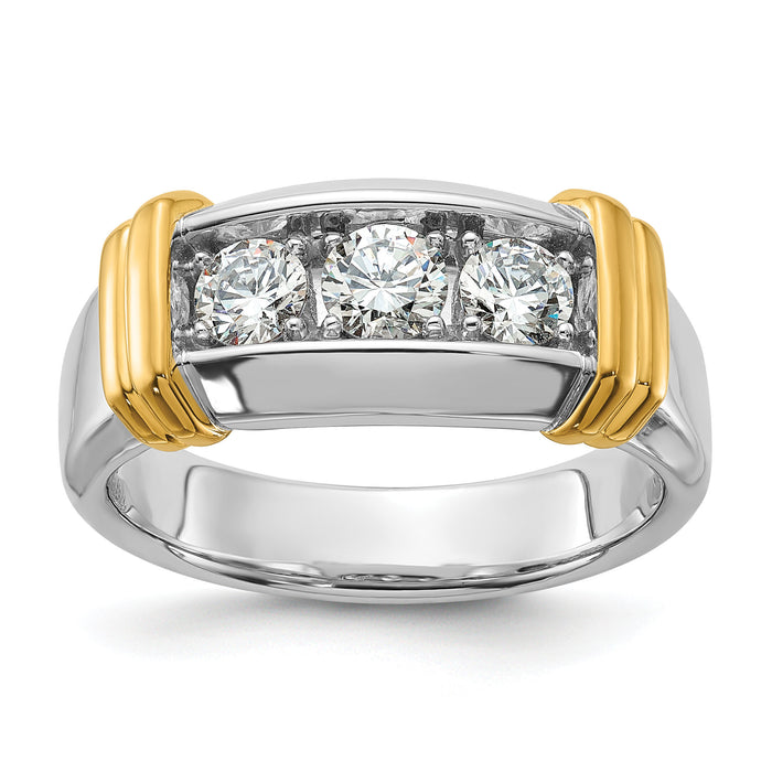 14k Two-tone 1 ct Lab Grown Diamond VS/SI+ G+ Complete Men's Ring-B63180