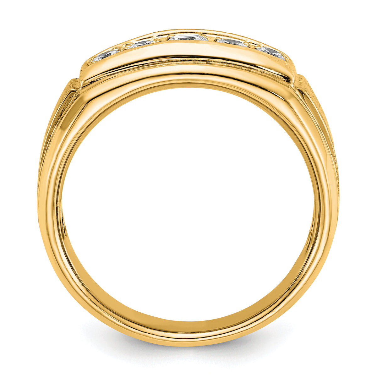 IBGoodman 14k Polished/Satin Five Stone Men's Ring Mounting-B63181