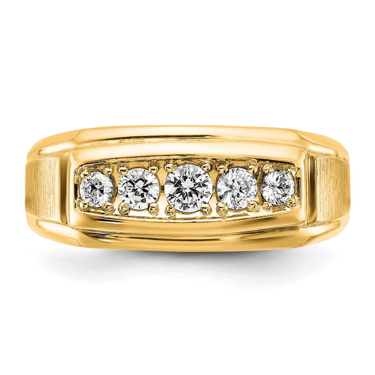 IBGoodman 14k Polished/Satin Five Stone Men's Ring Mounting-B63181