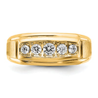 IBGoodman 14k Polished/Satin Five Stone Men's Ring Mounting-B63181