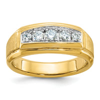 IBGoodman 14k Polished/Satin Five Stone Men's Ring Mounting-B63181
