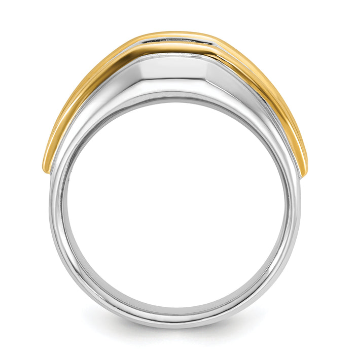 14k Two-tone 1/2 ct Lab Grown Diamond VS/SI+ G+ Complete Men's Ring-B63189