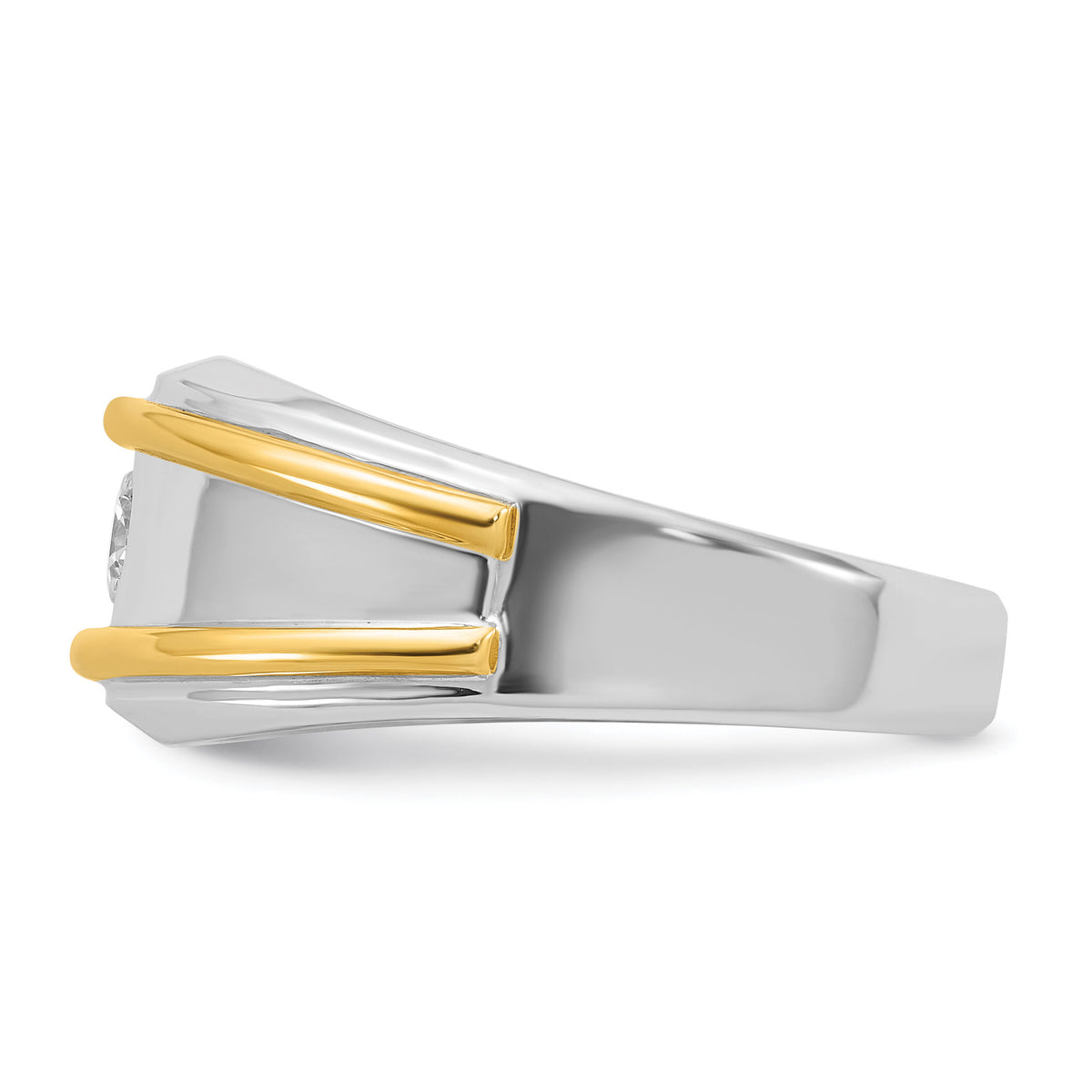 14k Two-tone 1/2 ct Lab Grown Diamond VS/SI+ G+ Complete Men's Ring-B63189