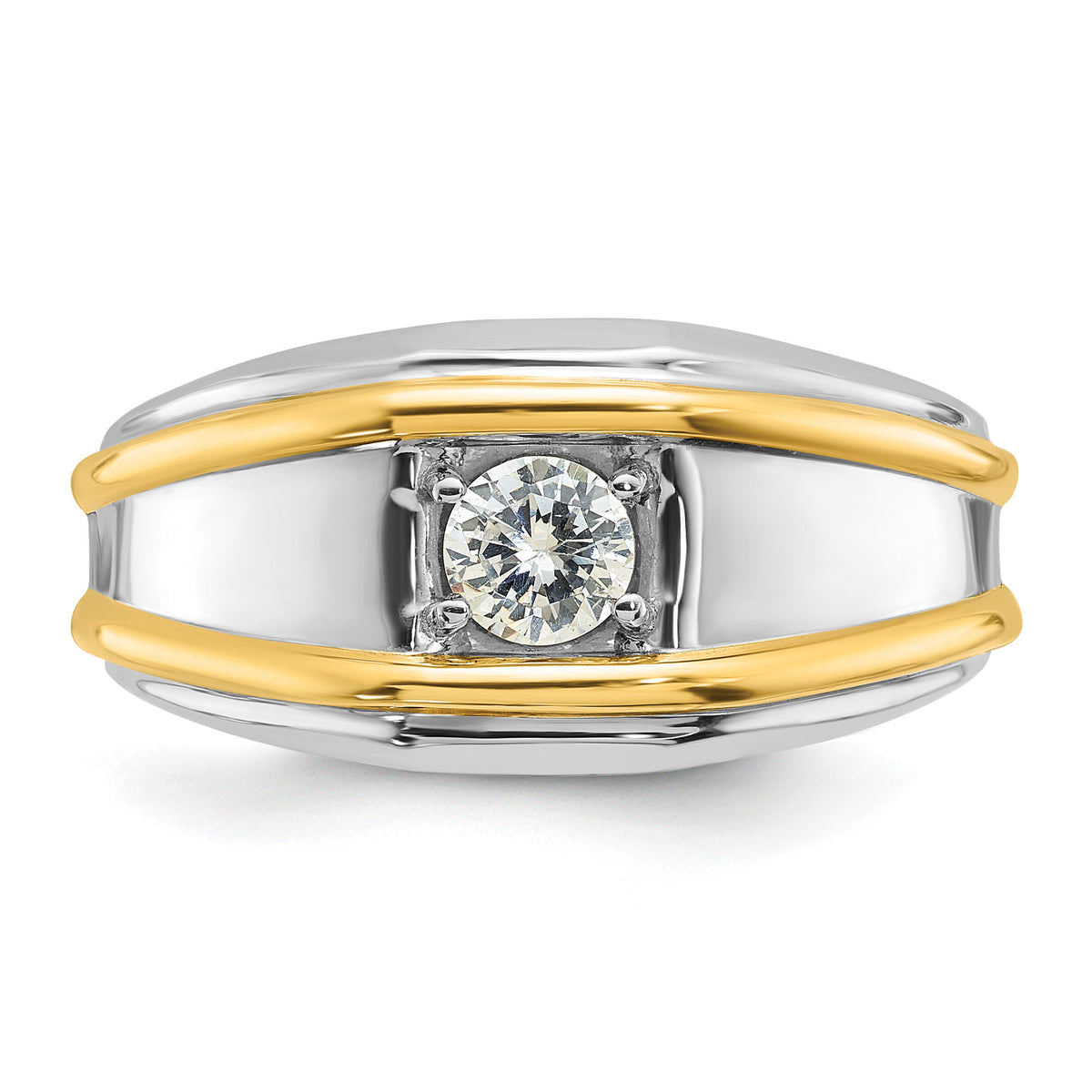 14k Two-tone 1/2 ct Lab Grown Diamond VS/SI+ G+ Complete Men's Ring-B63189