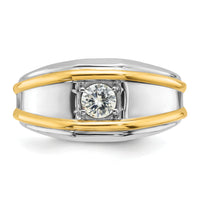 14k Two-tone 1/2 ct Lab Grown Diamond VS/SI+ G+ Complete Men's Ring-B63189