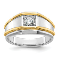 14k Two-tone 1/2 ct Lab Grown Diamond VS/SI+ G+ Complete Men's Ring-B63189
