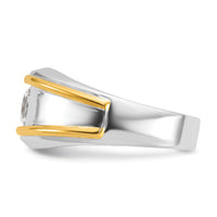 14k Two-tone 1 ct Lab Grown Dia VS/SI+ G+ Complete Men's Solitaire Ring-B63190