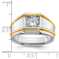 14k Two-tone 1 ct Lab Grown Dia VS/SI+ G+ Complete Men's Solitaire Ring-B63190