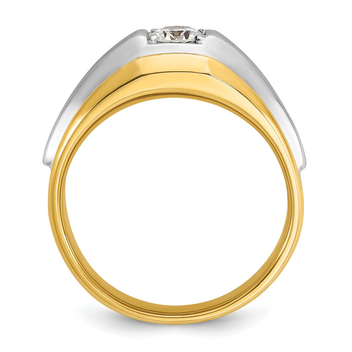 14k Two-tone 3/8 ct Lab Grown Diamond VS/SI+ G+ Complete Men's Ring-B63195