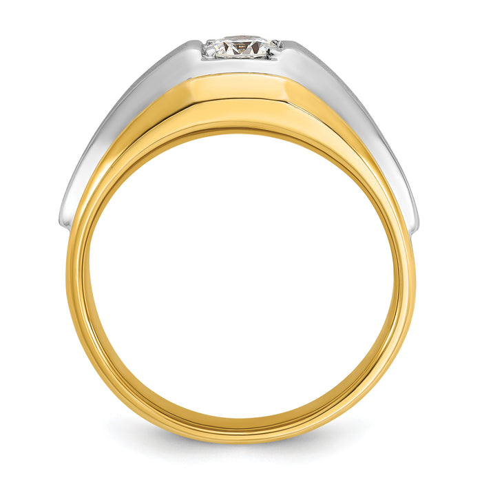 14k Two-tone 3/8 ct Lab Grown Diamond VS/SI+ G+ Complete Men's Ring-B63195