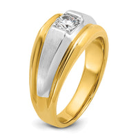 14k Two-tone IBGoodman Men's Polished and Satin 3/8 carat Diamond Complete Ring-B63195-4YWAA