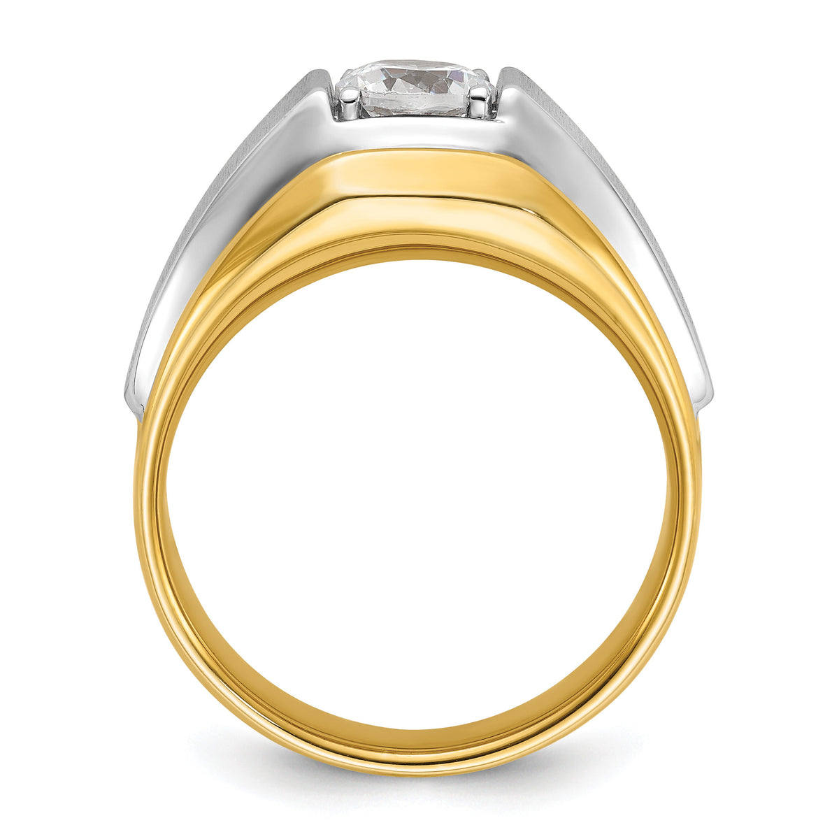 14k Two-tone 1 ct Lab Grown Diamond VS/SI+ G+ Complete Men's Band-B63196