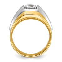 14k Two-tone 1 ct Lab Grown Diamond VS/SI+ G+ Complete Men's Band-B63196