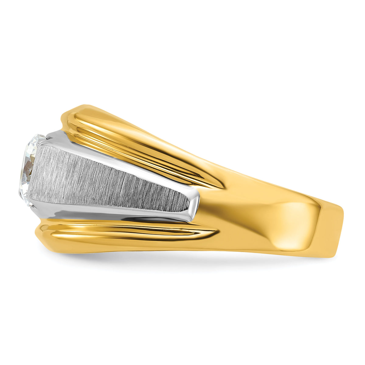 14k Two-tone 1 ct Lab Grown Diamond VS/SI+ G+ Complete Men's Band-B63196