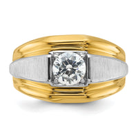 14k Two-tone 1 ct Lab Grown Diamond VS/SI+ G+ Complete Men's Band-B63196