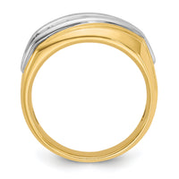 14ktt IBGoodman Men's Polished & Grooved 7-Stone Diamond Ring-B63198