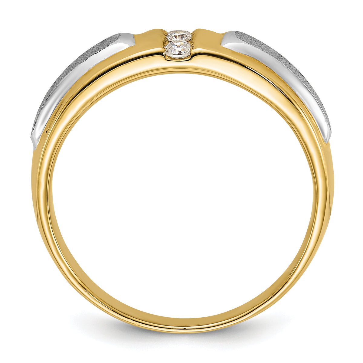 IBGoodman 14k Two-tone Polished/Satin Men's 3 Stone Ring Mounting-B63233
