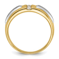 IBGoodman 14k Two-tone Polished/Satin Men's 3 Stone Ring Mounting-B63233