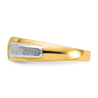 IBGoodman 14k Two-tone Polished/Satin Men's 3 Stone Ring Mounting-B63233