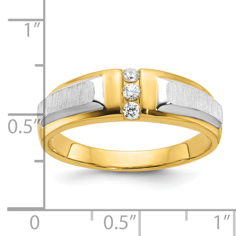 IBGoodman 14k Two-tone Polished/Satin Men's 3 Stone Ring Mounting-B63233
