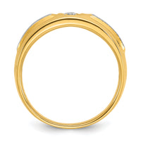 10k Two-tone IBGoodman Men's Polished and Satin Diamond Ring Mounting-B63234