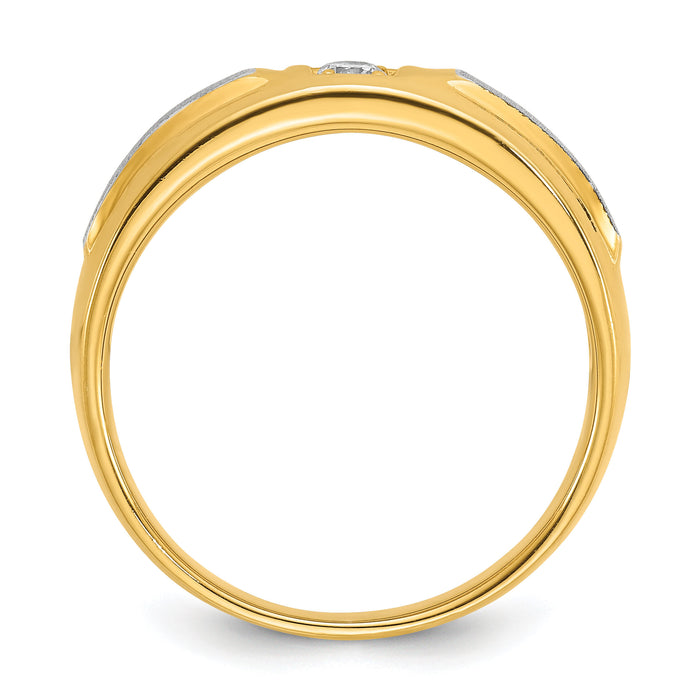 10k Two-tone IBGoodman Men's Polished and Satin Diamond Ring Mounting-B63234