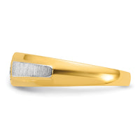 10k Two-tone IBGoodman Men's Polished and Satin Diamond Ring Mounting-B63234