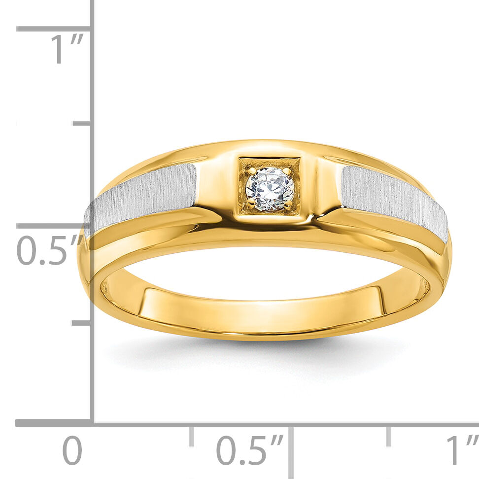 10k Two-tone IBGoodman Men's Polished and Satin Diamond Ring Mounting-B63234