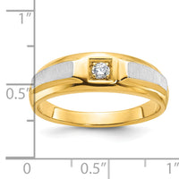10k Two-tone IBGoodman Men's Polished and Satin Diamond Ring Mounting-B63234