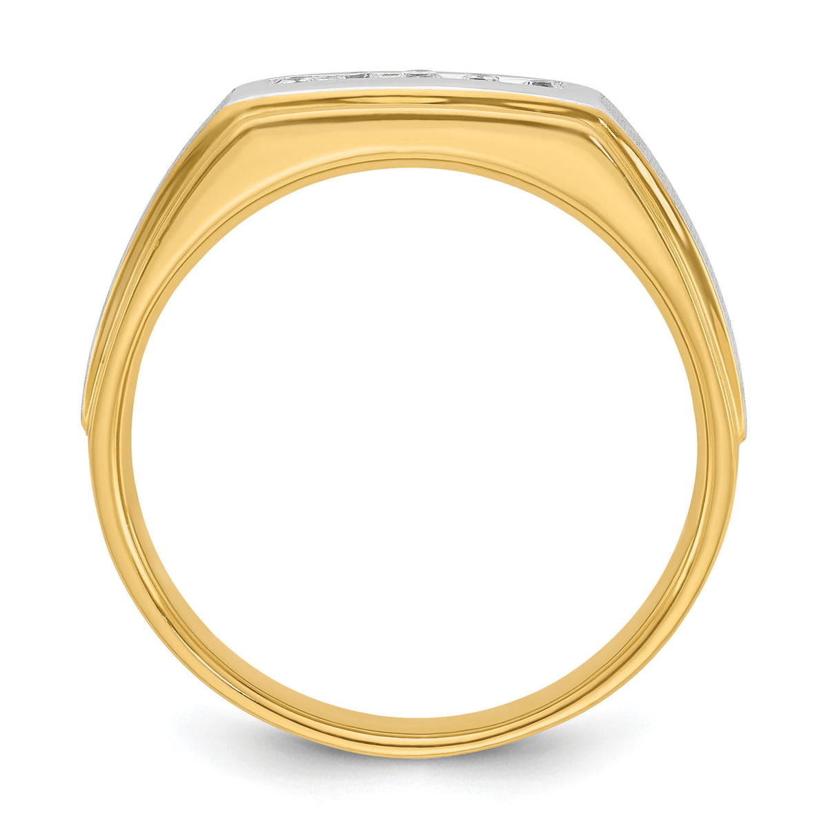 14k w/ White RH IBGoodman Men's Polished/Satin 5-Stone Diamond Ring-B63235