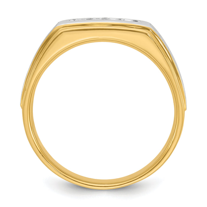 14k w/ White RH IBGoodman Men's Polished/Satin 5-Stone Diamond Ring-B63235