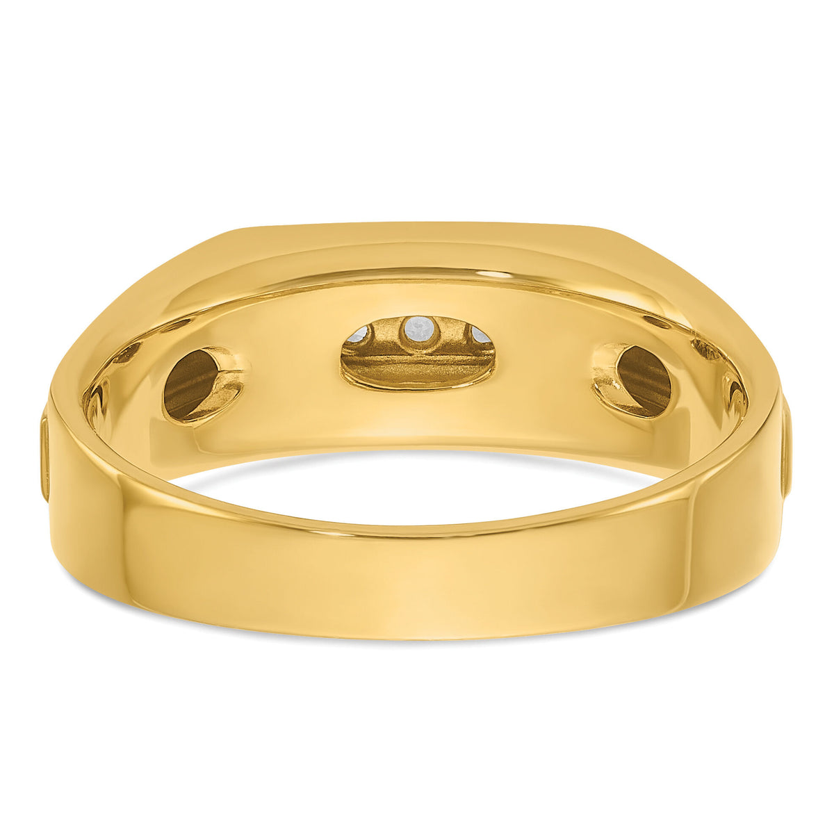 14k w/ White RH IBGoodman Men's Polished/Satin 5-Stone Diamond Ring-B63235