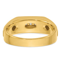 14k w/ White RH IBGoodman Men's Polished/Satin 5-Stone Diamond Ring-B63235