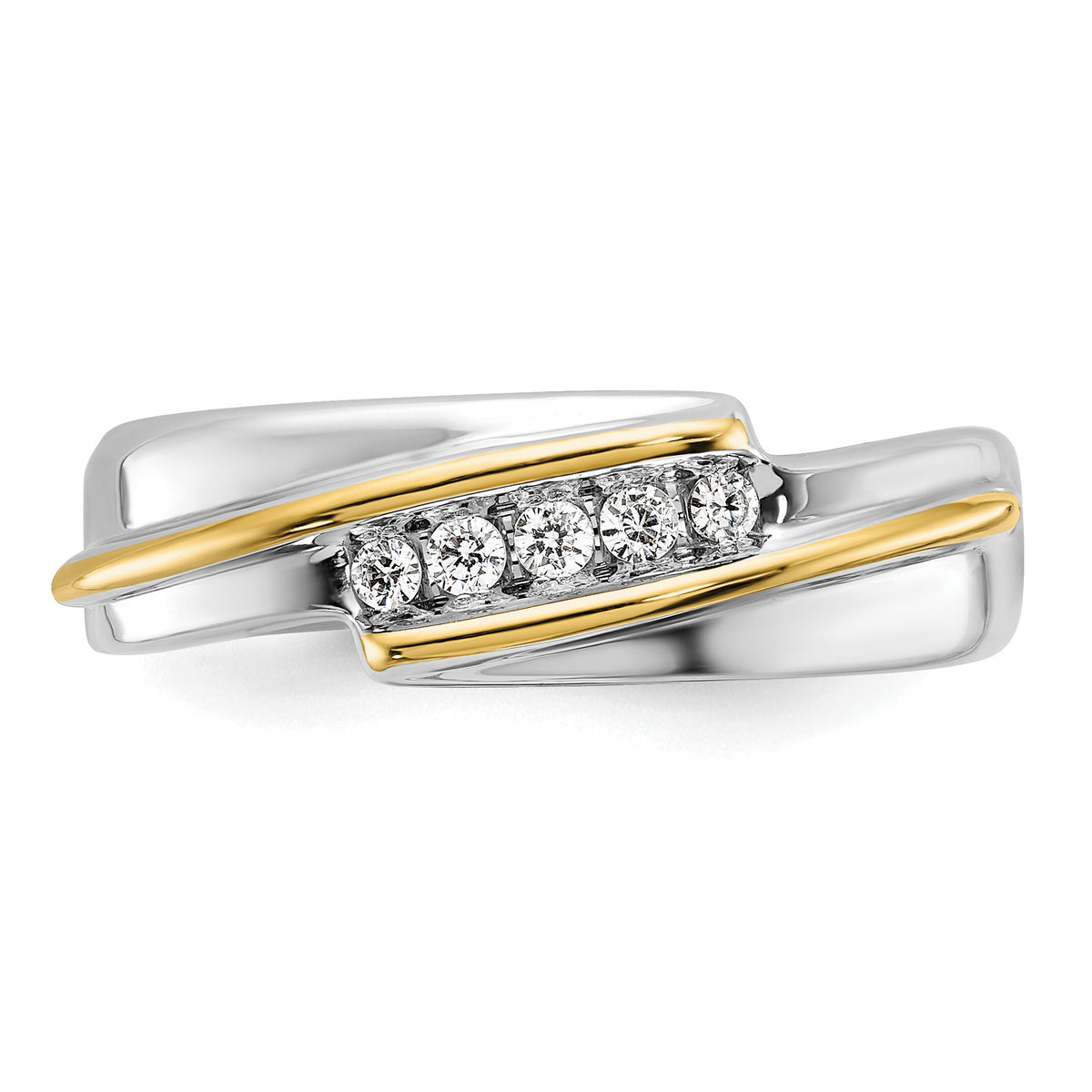 IBGoodman 14k Two-tone Polished Men's 5 Stone Ring Mounting-B63236