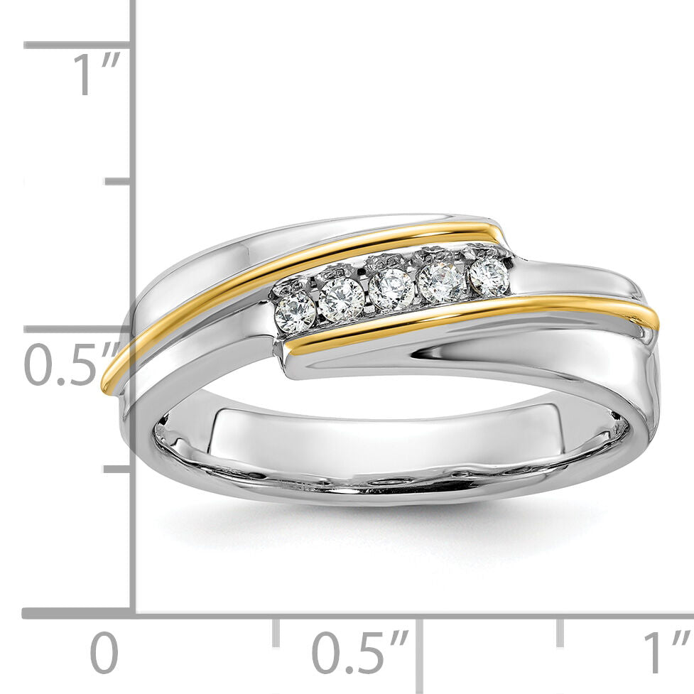 IBGoodman 14k Two-tone Polished Men's 5 Stone Ring Mounting-B63236