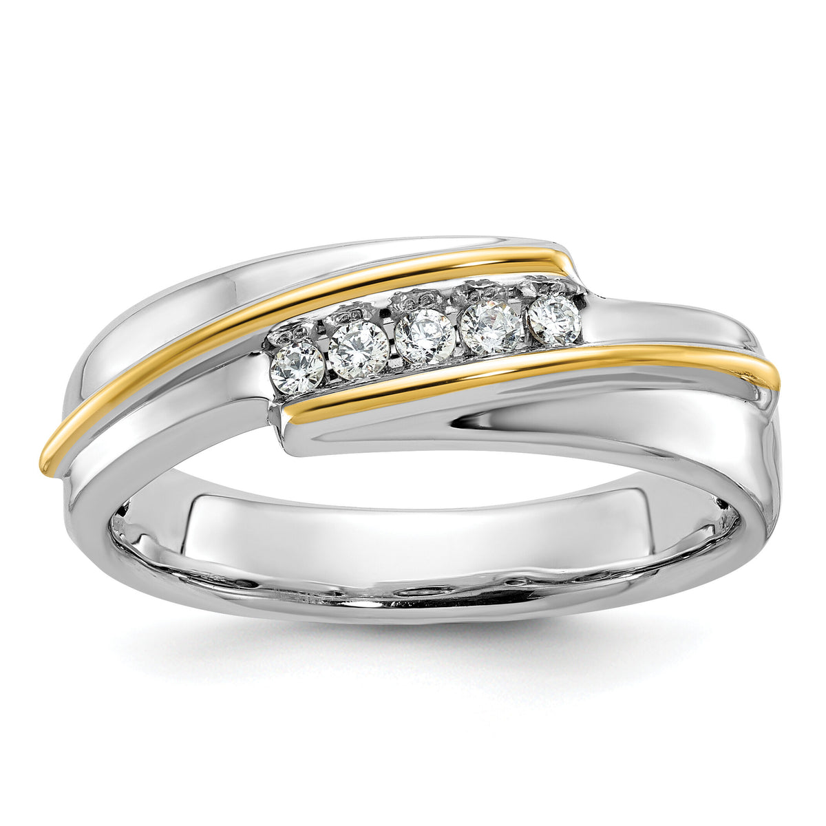 IBGoodman 14k Two-tone Polished Men's 5 Stone Ring Mounting-B63236