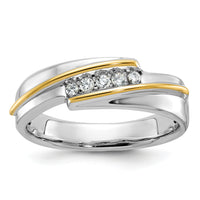 IBGoodman 14k Two-tone Polished Men's 5 Stone Ring Mounting-B63236