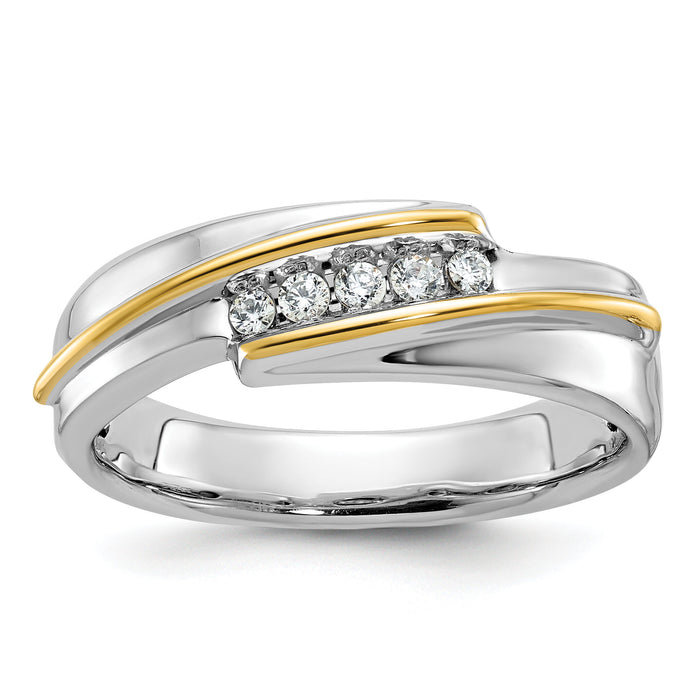 IBGoodman 14k Two-tone Polished Men's 5 Stone Ring Mounting-B63236