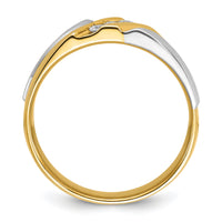 10ktt IBGoodman Men's Polished/Satin/Grooved 3-Stone A Dia Ring-B63237