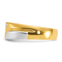 10ktt IBGoodman Men's Polished/Satin/Grooved 3-Stone A Dia Ring-B63237
